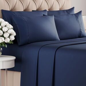 Luxury Navy Blue Bedding Set